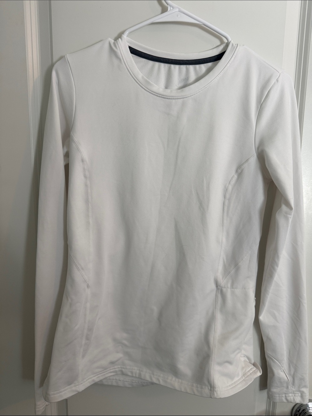 BALEAF White Fleece-Lined Long Sleeve Athletic Top – Small